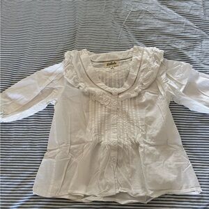 Listicle White Ruffled Blouse